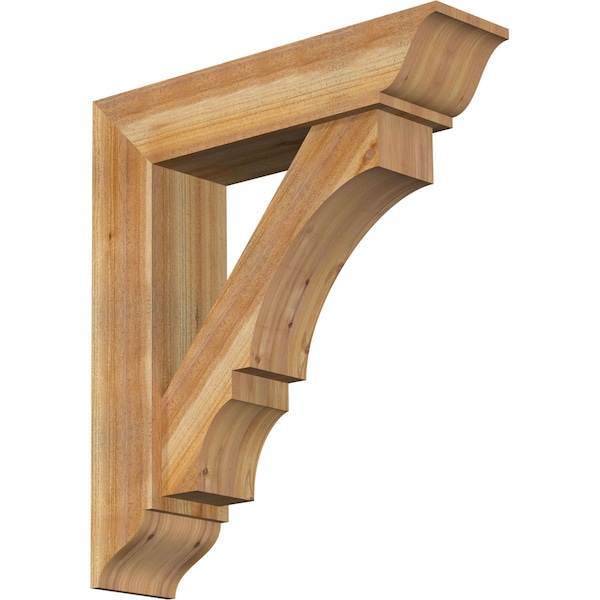 Ekena Millwork Balboa Traditional Rough Sawn Bracket w/ Offset Brace, Western Red Cedar, 8"W x 32"D x 36"H BKT0806X32X36BOA01RWR - main